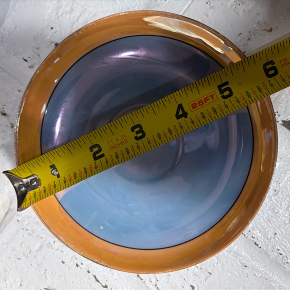 10 Vintage Meito China Hand painted Iridescent blue porcelain tea cups w/Saucers - Picture 11 of 11